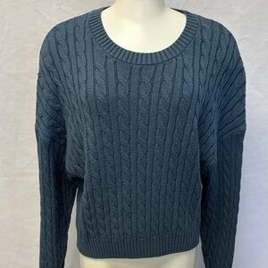 Philosophy Cable Knit Sweater - Deep Blue